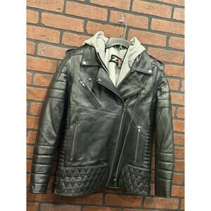 Z1R Ordinance 3-in-1 Leather Motorcycle Jacket / Vest Black Women's Medium Heavy